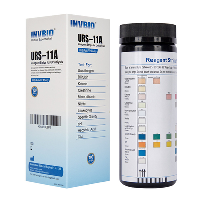 Urinalysis αντιδραστηρίων λουρίδες δοκιμής στο νιτρώδες άλας/τα λευκοκύτταρα/Urobilinogen/την κετόνη/Bilirubin/το SG/το pH/τη θερμ.