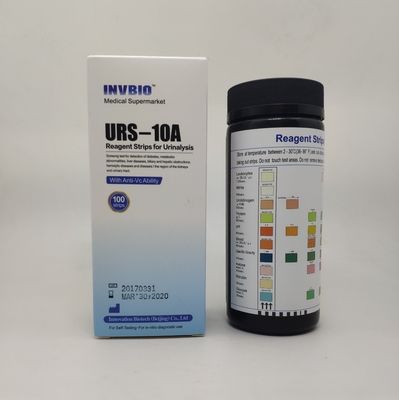 Urinalysis παραμέτρου INVBIO 10 λουρίδες δοκιμής τεχνητές